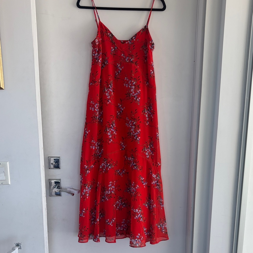 Greylin Red Floral Midi Dress